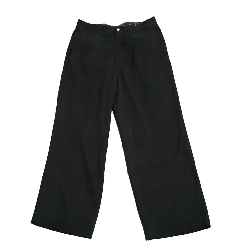 Tommy Bahama Relax 100% Silk Men's 34x28 Black Pleated Chino Pants Preppy Casual